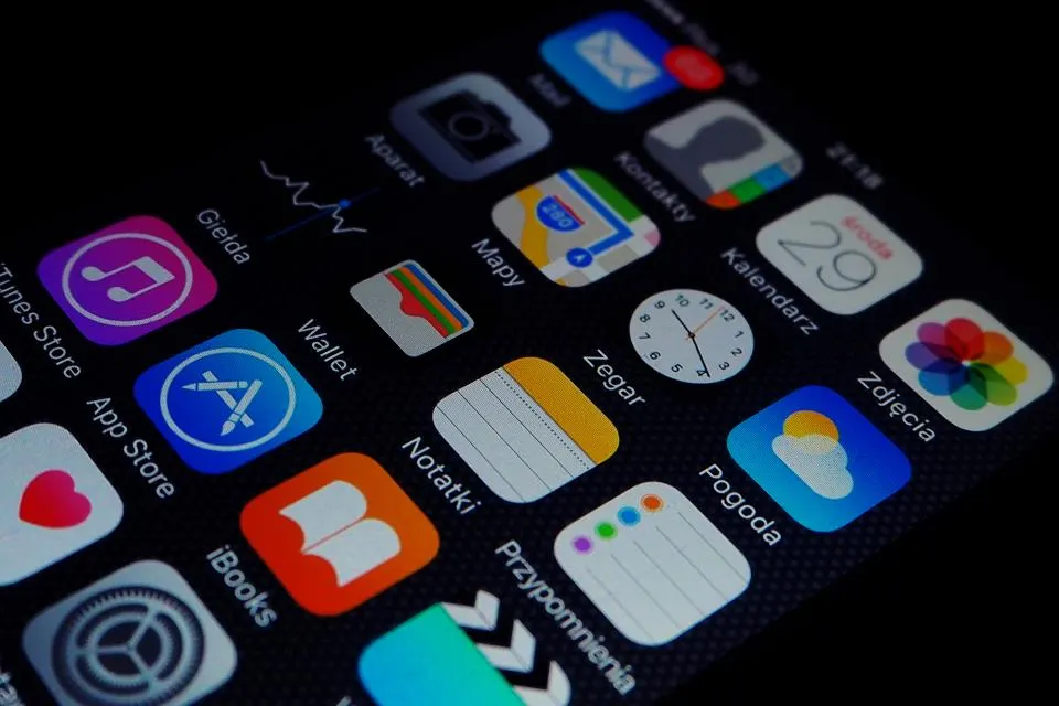 Close-up of app icons on a smartphone home screen
